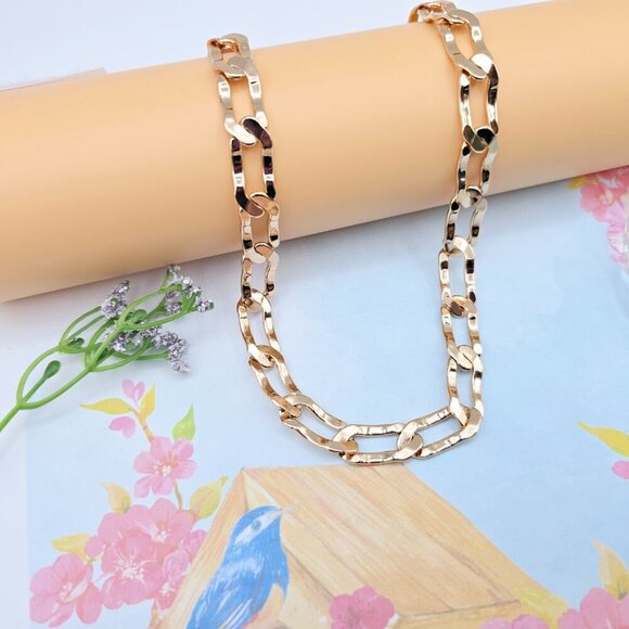 Rose Gold Chunky Link Necklace in High Shine Finish – 19.7 Inch, XPNL0071 - Picture 5 of 12